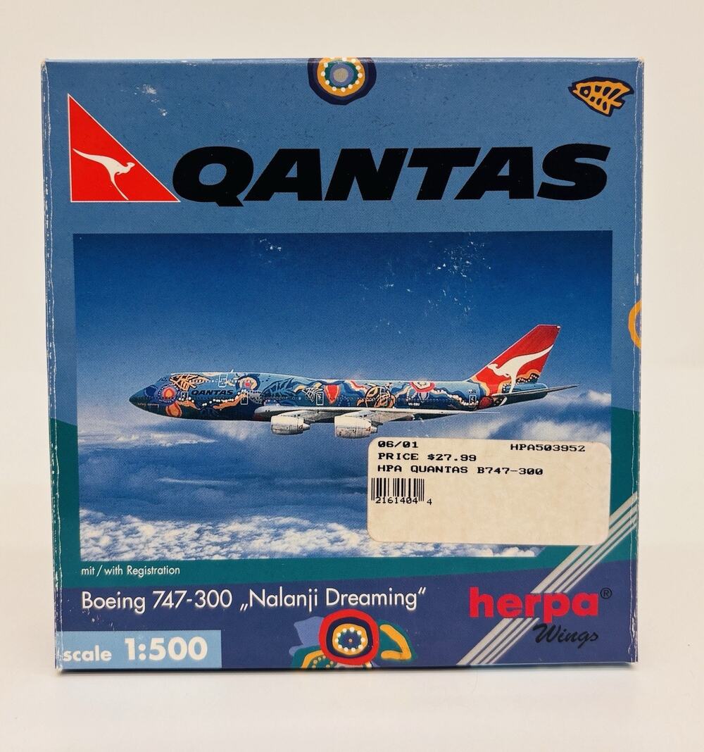 Herpa Wings 1:500 Qantas "Nalanji Dreaming" Boeing 747-300 Diecast 503952 New